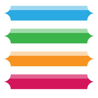 Dikdörtgen pankart, plaket, düğme, etiket ve etiketleme şekli boş, boş, telif alanı vektör çizimi, klip- sanat grafikleri 