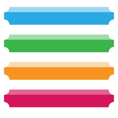 Dikdörtgen pankart, plaket, düğme, etiket ve etiketleme şekli boş, boş, telif alanı vektör çizimi, klip- sanat grafikleri 