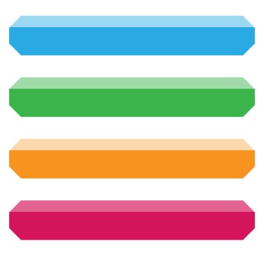 Dikdörtgen pankart, plaket, düğme, etiket ve etiketleme şekli boş, boş, telif alanı vektör çizimi, klip- sanat grafikleri 