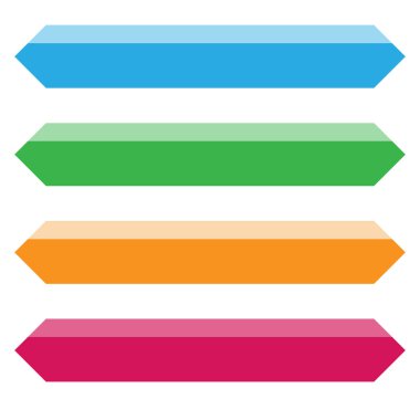 Dikdörtgen pankart, plaket, düğme, etiket ve etiketleme şekli boş, boş, telif alanı vektör çizimi, klip- sanat grafikleri 