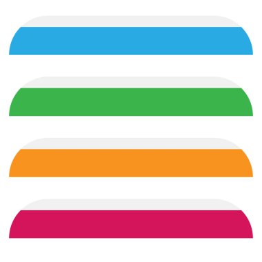 Dikdörtgen pankart, plaket, düğme, etiket ve etiketleme şekli boş, boş, telif alanı vektör çizimi, klip- sanat grafikleri 