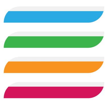 Dikdörtgen pankart, plaket, düğme, etiket ve etiketleme şekli boş, boş, telif alanı vektör çizimi, klip- sanat grafikleri 