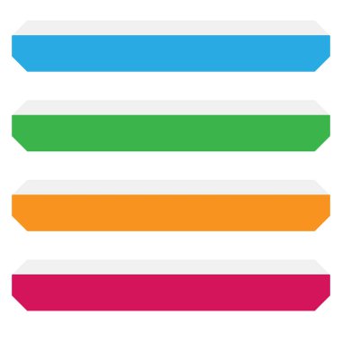 Dikdörtgen pankart, plaket, düğme, etiket ve etiketleme şekli boş, boş, telif alanı vektör çizimi, klip- sanat grafikleri 