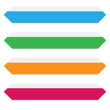 Dikdörtgen pankart, plaket, düğme, etiket ve etiketleme şekli boş, boş, telif alanı vektör çizimi, klip- sanat grafikleri 