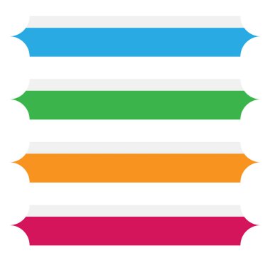 Dikdörtgen pankart, plaket, düğme, etiket ve etiketleme şekli boş, boş, telif alanı vektör çizimi, klip- sanat grafikleri 