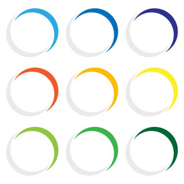 Çember, yarım daire ikonu, sembol. Dairesel çerçeve, sınır borsa vektör illüstrasyonu, klip- sanat grafikleri 