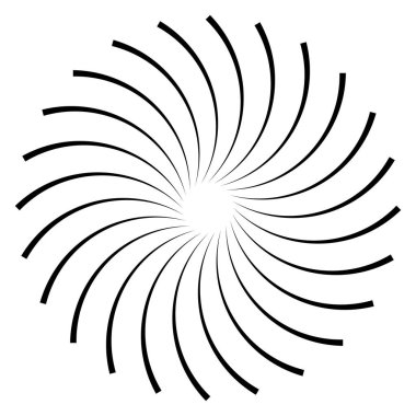 Soyut spiral, girdap, dönme tasarım elementi. Kıvrım, dönüşümlü şekil. Volute, vortex, helix element stok vektör çizimi, klip- art grafikleri 