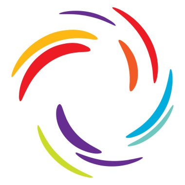 Soyut spiral, girdap, dönme tasarım elementi. Kıvrım, dönüşümlü şekil. Volute, vortex, helix element stok vektör çizimi, klip- art grafikleri 