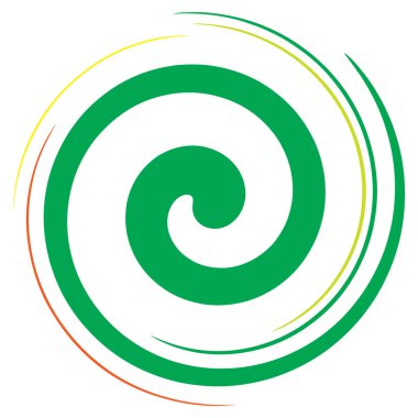 Soyut spiral, girdap, dönme tasarım elementi. Kıvrım, dönüşümlü şekil. Volute, vortex, helix element stok vektör çizimi, klip- art grafikleri 