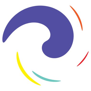 Soyut spiral, girdap, dönme tasarım elementi. Kıvrım, dönüşümlü şekil. Volute, vortex, helix element stok vektör çizimi, klip- art grafikleri 