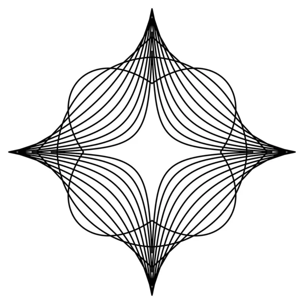几何径向母题 曼陀罗形 细线的设计元素 矢量图解 剪贴画 — 图库矢量图片