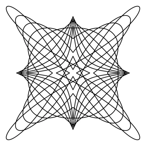 Abstracte Geometrische Radiale Motief Mandala Vorm Design Element Met Dunne — Stockvector
