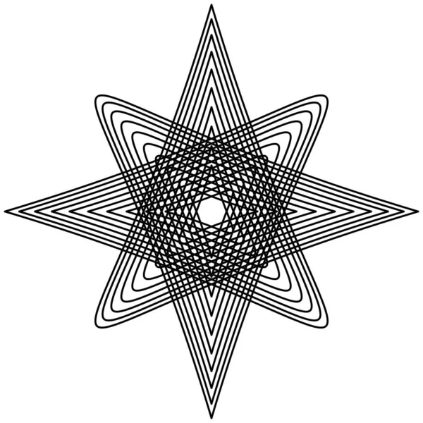 Motif Géométrique Radial Abstrait Forme Mandala Élément Design Avec Lignes — Image vectorielle