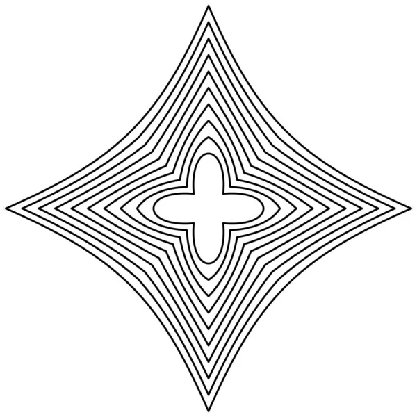 Abstracte Geometrische Radiale Motief Mandala Vorm Design Element Met Dunne — Stockvector
