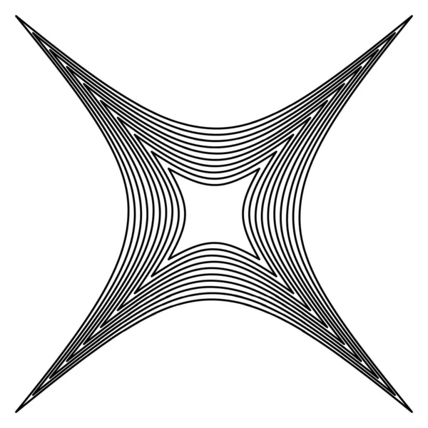 Soyut Geometrik Radyal Motif Mandala Şekli Ince Çizgileri Olan Tasarım — Stok Vektör
