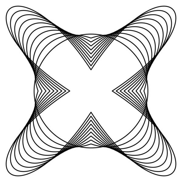 Abstrakt Geometriskt Radiellt Motiv Mandala Form Designelement Med Tunna Linjer — Stock vektor