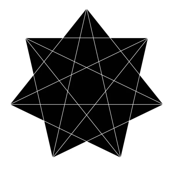 Geometrický Polygonický Prvek Nakreslenými Úhly Intersected Lines Star Shape Stock — Stockový vektor