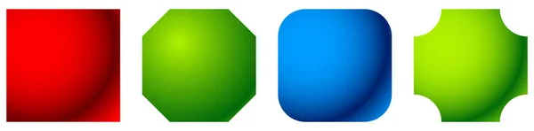 Emblema Forma Banner Botão Colorido Brilhante Vívido Elemento Design Brilhante — Vetor de Stock