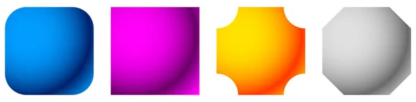 Значок Форма Баннера Кнопки Красочные Блестящие Яркие Глянцевые Элементы Дизайна — стоковый вектор