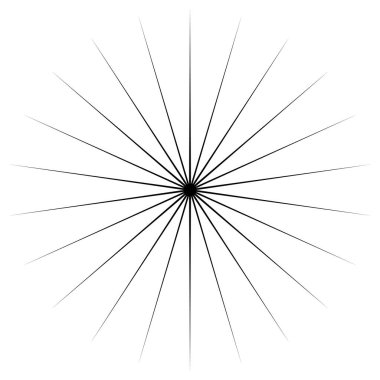 Yıldız patlaması, güneş patlaması simgesi, radyal element stok vektör çizimi, klip- sanat grafikleri 