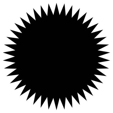 Yıldız patlaması, güneş patlaması simgesi, radyal element stok vektör çizimi, klip- sanat grafikleri 