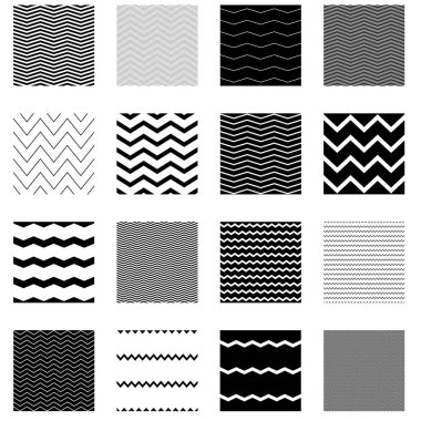 Kusursuz bir şekilde tekrarlanabilir kenarlı zigzag çizgileri hisse vektör çizgileri, klip- sanat grafikleri 
