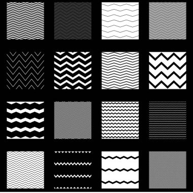 Kusursuz bir şekilde tekrarlanabilir kenarlı zigzag çizgileri hisse vektör çizgileri, klip- sanat grafikleri 