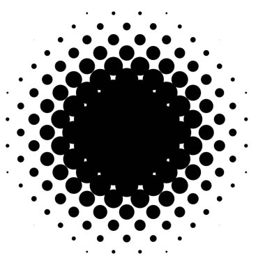 Çember yarım ton, Screentone element stok vektör çizimi, clip-art grafikleri 