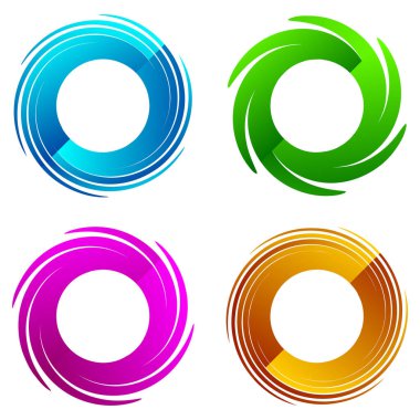 Soyut spiral, girdap, dönme tasarım elementi. Kıvrım, dönüşümlü şekil. Volute, vortex, helix element stok vektör çizimi, klip- art grafikleri 