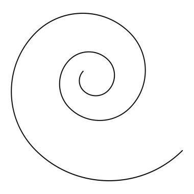 Soyut spiral, girdap, dönme tasarım elementi. Kıvrım, dönüşümlü şekil. Volute, vortex, helix element stok vektör çizimi, klip- art grafikleri 