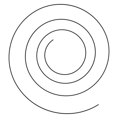 Soyut spiral, girdap, dönme tasarım elementi. Kıvrım, dönüşümlü şekil. Volute, vortex, helix element stok vektör çizimi, klip- art grafikleri 