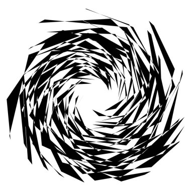 Huysuz, keskin desenli açılı geometrik sarmal, girdap, girdap element vektör çizimi, klip- sanat grafikleri 