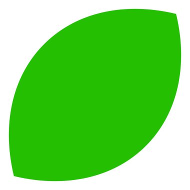 Yeşil yaprak, taç yaprağı şekli, yeşillik yaprak ikonu, sembol, pictogram stok vektör illüstrasyonu, klip- sanat grafikleri 