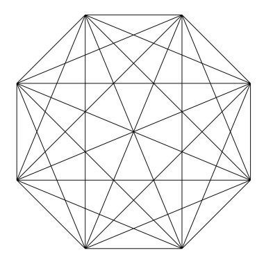 Açıları çizilmiş geometrik çokgen ögesi. Kesişen çizgiler yıldız şekli ızgarası, ağ stok vektör çizimi, kırpma sanatı grafikleri 
