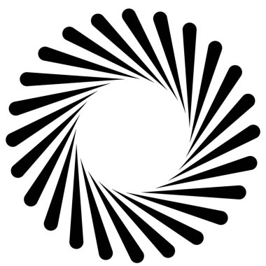 Soyut spiral, girdap, dönme tasarım elementi. Kıvrım, dönüşümlü şekil. Volute, vortex, helix element stok vektör çizimi, klip- art grafikleri 
