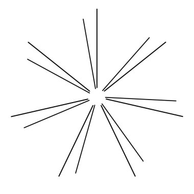 Radyal, yayılan patlama hatları. Satır birleştirme tasarımı, illüstrasyon stok vektör illüstrasyonu, klip sanatı grafikleri 