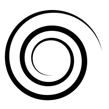 Soyut spiral, girdap, dönme tasarım elementi. Kıvrım, dönüşümlü şekil. Volute, vortex, helix element stok vektör çizimi, klip- art grafikleri 