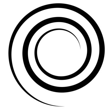 Soyut spiral, girdap, dönme tasarım elementi. Kıvrım, dönüşümlü şekil. Volute, vortex, helix element stok vektör çizimi, klip- art grafikleri 