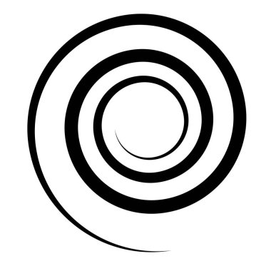Soyut spiral, girdap, dönme tasarım elementi. Kıvrım, dönüşümlü şekil. Volute, vortex, helix element stok vektör çizimi, klip- art grafikleri 