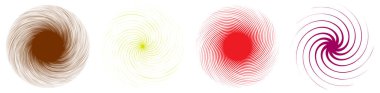 Soyut spiral, girdap, dönme tasarım elementi. Kıvrım, dönüşümlü şekil. Volute, vortex, helix element stok vektör çizimi, klip- art grafikleri 