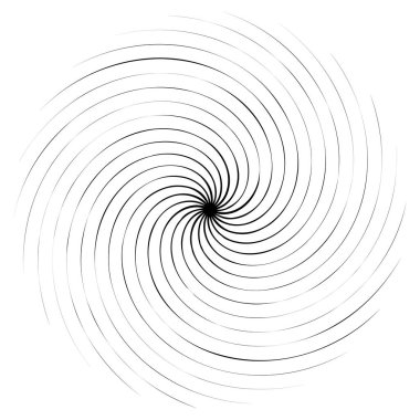 Soyut spiral, girdap, dönme tasarım elementi. Kıvrım, dönüşümlü şekil. Volute, vortex, helix element stok vektör çizimi, klip- art grafikleri 