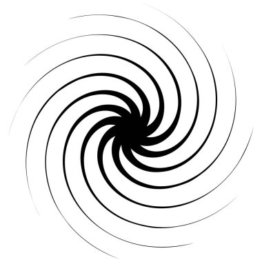 Soyut spiral, girdap, dönme tasarım elementi. Kıvrım, dönüşümlü şekil. Volute, vortex, helix element stok vektör çizimi, klip- art grafikleri 