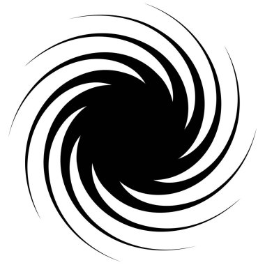 Soyut spiral, girdap, dönme tasarım elementi. Kıvrım, dönüşümlü şekil. Volute, vortex, helix element stok vektör çizimi, klip- art grafikleri 