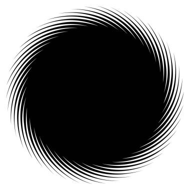 Soyut spiral, girdap, dönme tasarım elementi. Kıvrım, dönüşümlü şekil. Volute, vortex, helix element stok vektör çizimi, klip- art grafikleri 