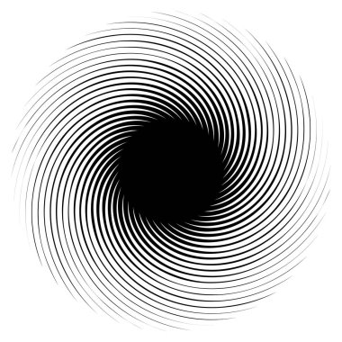 Soyut spiral, girdap, dönme tasarım elementi. Kıvrım, dönüşümlü şekil. Volute, vortex, helix element stok vektör çizimi, klip- art grafikleri 