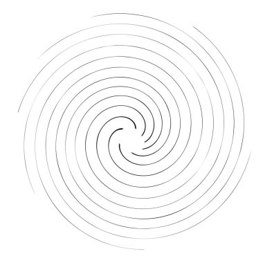 Soyut spiral, girdap, dönme tasarım elementi. Kıvrım, dönüşümlü şekil. Volute, vortex, helix element stok vektör çizimi, klip- art grafikleri 