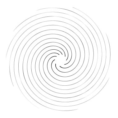 Soyut spiral, girdap, dönme tasarım elementi. Kıvrım, dönüşümlü şekil. Volute, vortex, helix element stok vektör çizimi, klip- art grafikleri 