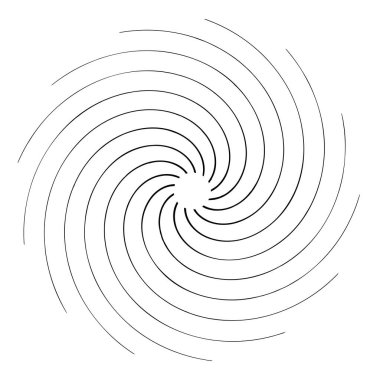Soyut spiral, girdap, dönme tasarım elementi. Kıvrım, dönüşümlü şekil. Volute, vortex, helix element stok vektör çizimi, klip- art grafikleri 