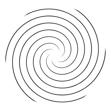 Soyut spiral, girdap, dönme tasarım elementi. Kıvrım, dönüşümlü şekil. Volute, vortex, helix element stok vektör çizimi, klip- art grafikleri 