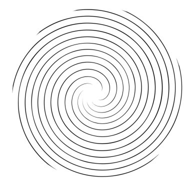 Soyut spiral, girdap, dönme tasarım elementi. Kıvrım, dönüşümlü şekil. Volute, vortex, helix element stok vektör çizimi, klip- art grafikleri 